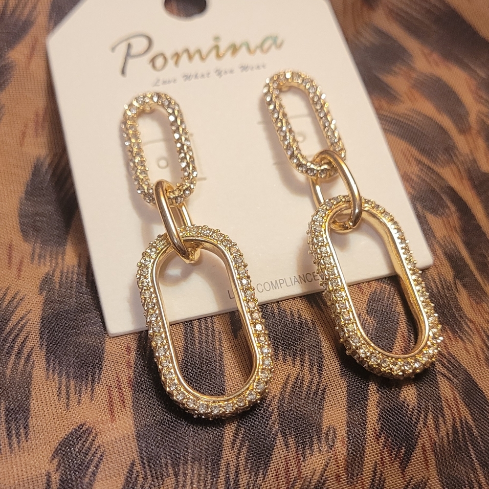 Blingy chain link earrings